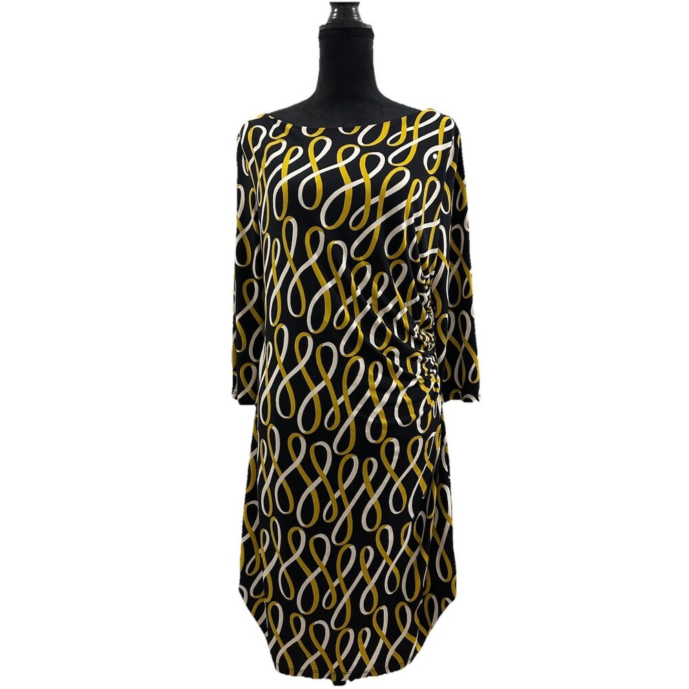 Ann Taylor Factory Womens Large Dress 3/4 Sleeves Scope Neck Pullover Lining